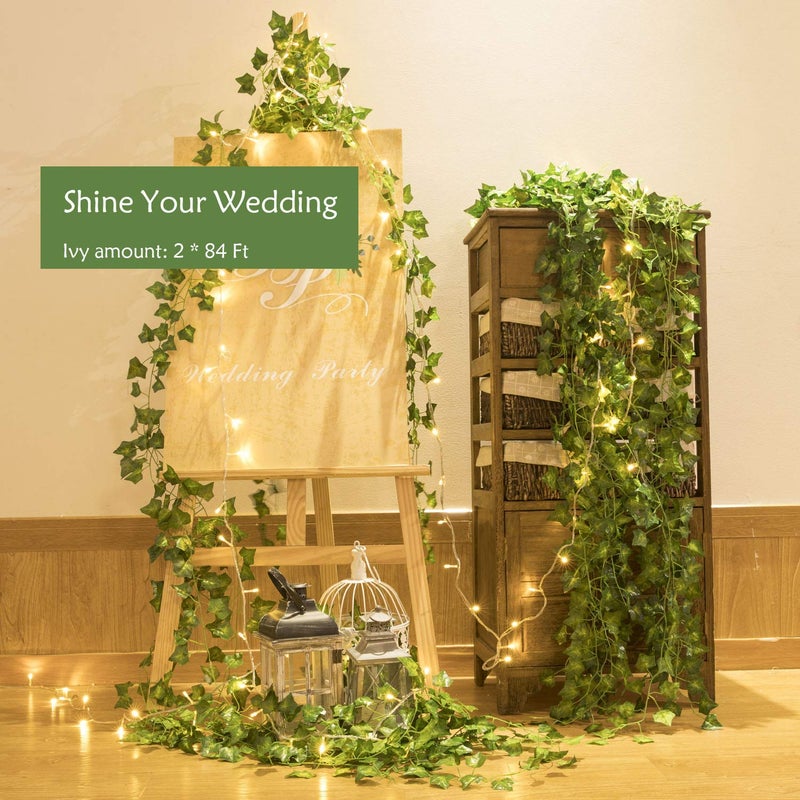 Naidiler 84 Ft 12 Strands Fake Ivy Leaves Artificial Ivy Garland Greenery Decor Faux Green Hanging Plant Vine for Wall Party Wedding Room Home Kitchen Indoor & Outdoor Decoration - Image 4
